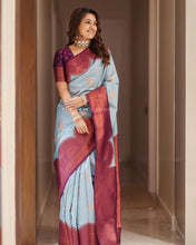 Load image into Gallery viewer, Admirable Sky Soft Silk Saree With Gorgeous Blouse Piece Shriji