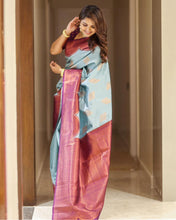 Load image into Gallery viewer, Admirable Sky Soft Silk Saree With Gorgeous Blouse Piece Shriji