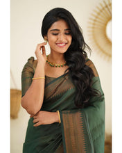 Load image into Gallery viewer, Unequalled Green Soft Silk Saree With Fragrant Blouse Piece Shriji