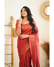 Load image into Gallery viewer, Scrumptious Red Soft Silk Saree With Prodigal Blouse Piece Shriji