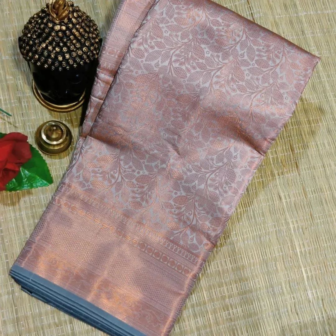 Embrocation Beige Soft Banarasi Silk Saree With Surreptitious Blouse Piece Shriji Main image