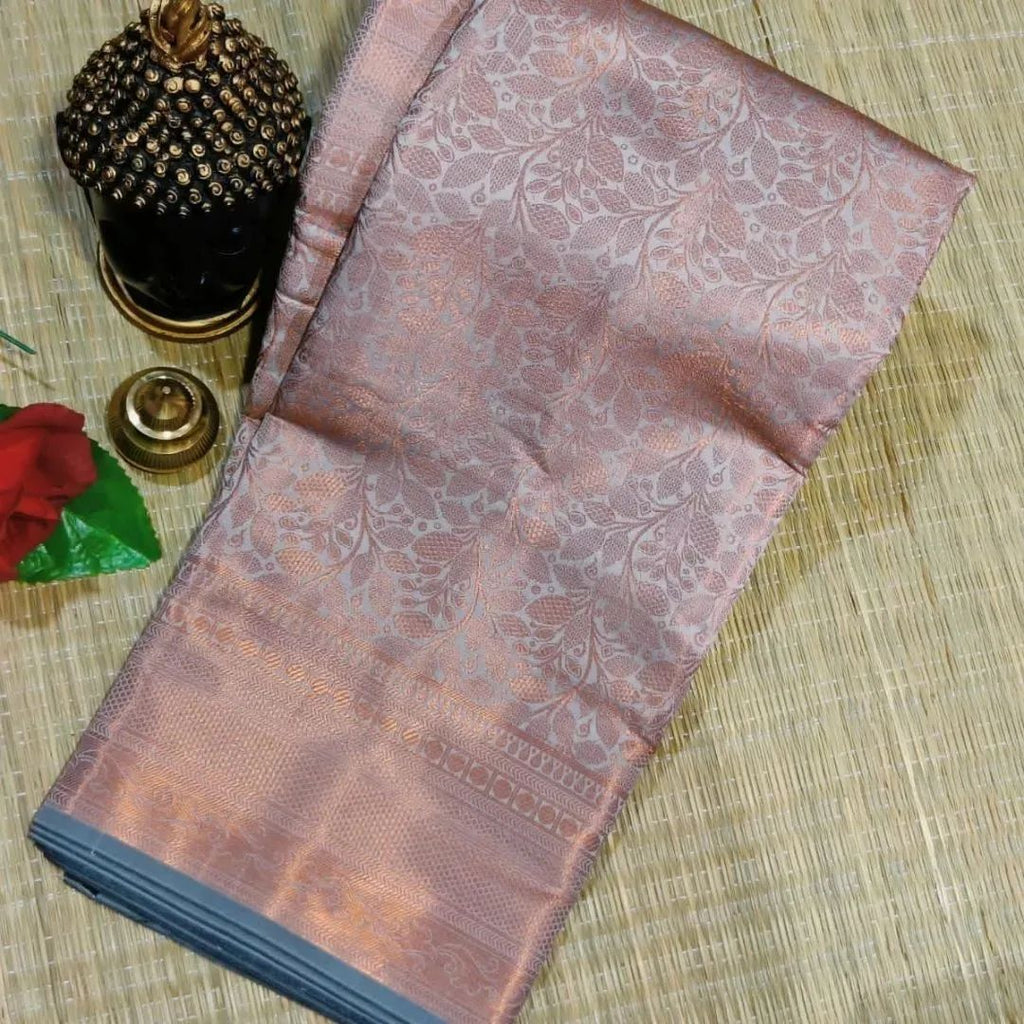 Embrocation Beige Soft Banarasi Silk Saree With Surreptitious Blouse Piece Shriji