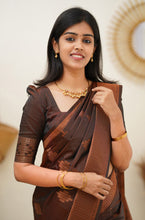 Load image into Gallery viewer, Gleaming Brown Soft Silk Saree With Flaunt Blouse Piece Shriji