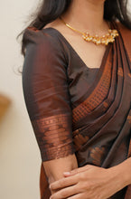 Load image into Gallery viewer, Gleaming Brown Soft Silk Saree With Flaunt Blouse Piece Shriji