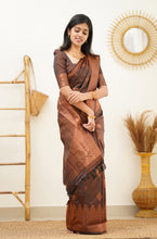 Load image into Gallery viewer, Gleaming Brown Soft Silk Saree With Flaunt Blouse Piece Shriji