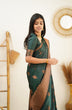 Load image into Gallery viewer, Attractive Dark Green Soft Silk Saree With Refreshing Blouse Piece Shriji