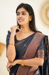 Load image into Gallery viewer, Staring Navy Blue Soft Silk Saree With Beautiful Blouse Piece Shriji
