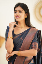 Load image into Gallery viewer, Staring Navy Blue Soft Silk Saree With Beautiful Blouse Piece Shriji