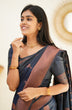 Load image into Gallery viewer, Staring Navy Blue Soft Silk Saree With Beautiful Blouse Piece Shriji