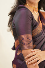 Load image into Gallery viewer, Desiring Purple Soft Silk Saree With Engrossing Blouse Piece Shriji