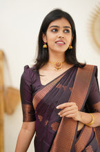 Load image into Gallery viewer, Desiring Purple Soft Silk Saree With Engrossing Blouse Piece Shriji