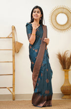 Load image into Gallery viewer, Prominent Rama Soft Silk Saree With Blissful Blouse Piece Shriji