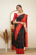Load image into Gallery viewer, Fugacious Black Soft Silk Saree with Propinquity Blouse Piece Shriji