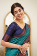 Load image into Gallery viewer, Eloquence Firozi Soft Silk Saree with Scintilla Blouse Piece Shriji