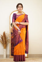 Load image into Gallery viewer, Smashing Yellow Soft Silk Saree with Proficient Artistic Piece Shriji