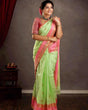 Load image into Gallery viewer, Glowing Pista Soft Silk Saree With Evocative Blouse Piece Shriji