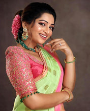 Load image into Gallery viewer, Glowing Pista Soft Silk Saree With Evocative Blouse Piece Shriji