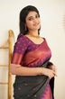 Load image into Gallery viewer, Breathtaking Black Soft Silk Saree with Glittering Blouse Piece Shriji