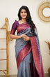 Load image into Gallery viewer, Arresting Grey Soft Silk Saree with Inspiring Blouse Piece Shriji