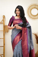 Load image into Gallery viewer, Arresting Grey Soft Silk Saree with Inspiring Blouse Piece Shriji