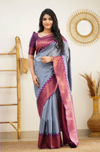 Load image into Gallery viewer, Arresting Grey Soft Silk Saree with Inspiring Blouse Piece Shriji