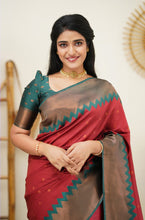 Load image into Gallery viewer, Demesne Maroon Soft Silk Saree with Eloquence Blouse Piece Shriji