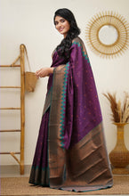 Load image into Gallery viewer, Splendorous Purple Soft Silk Saree with Fugacious Blouse Piece Shriji