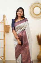 Load image into Gallery viewer, Sumptuous Beige Soft Banarasi Silk Saree With Delectable Blouse Piece Shriji