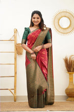 Load image into Gallery viewer, Smashing Maroon Soft Banarasi Silk Saree With Snappy Blouse Piece Shriji