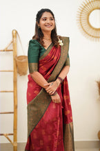 Load image into Gallery viewer, Smashing Maroon Soft Banarasi Silk Saree With Snappy Blouse Piece Shriji