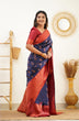 Load image into Gallery viewer, Magnetic Navy Blue Soft Banarasi Silk Saree With Confounding Blouse Piece Shriji