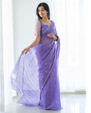 Load image into Gallery viewer, Excellent Lavendor Cotton Silk Saree With Woebegone Blouse Piece Shriji
