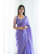 Load image into Gallery viewer, Excellent Lavendor Cotton Silk Saree With Woebegone Blouse Piece Shriji