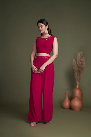 Shubhkala Exclusive Rani Georgette Koti Style Palazzo Collection ClothsVilla.com
