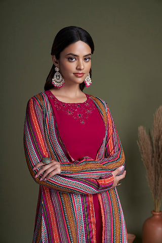 Shubhkala Exclusive Rani Georgette Koti Style Palazzo Collection ClothsVilla.com