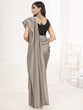 Load image into Gallery viewer, Silver Grey Ready to Wear One Minute Lycra Saree ClothsVilla