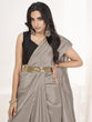 Load image into Gallery viewer, Silver Grey Ready to Wear One Minute Lycra Saree ClothsVilla