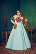 Load image into Gallery viewer, Sky-Blue Embroidered Georgette Evening Long Gown Semi Stitched ClothsVilla