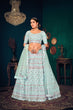 Load image into Gallery viewer, Sky Blue Multi-Thread With Gota Patti Embroidered Georgette Wedding &amp; Party Lehenga ClothsVilla