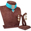 Sky Blue Pearl with Dimond Necklace Alloy Gold-plated Jewel Set ClothsVilla