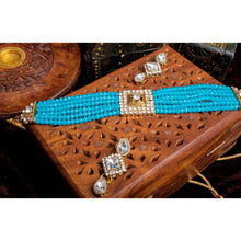 Load image into Gallery viewer, Sky Blue Pearl with Italian Dimond Necklace Alloy Jewel Set ClothsVilla