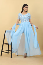 Load image into Gallery viewer, Sky Blue Salwar Suit in Georgette with Embroidery Work Clothsvilla