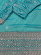 Load image into Gallery viewer, Turquoise Blue Saree In Art Silk With Sequence Work Clothsvilla