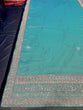 Load image into Gallery viewer, Turquoise Blue Saree In Art Silk With Sequence Work Clothsvilla