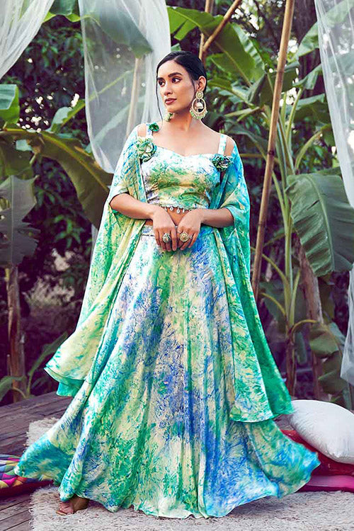 Sky Elegant Printed Lehenga Choli with Stylish Dupatta Collection ClothsVilla.com