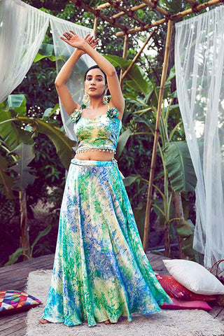 Sky Elegant Printed Lehenga Choli with Stylish Dupatta Collection ClothsVilla.com