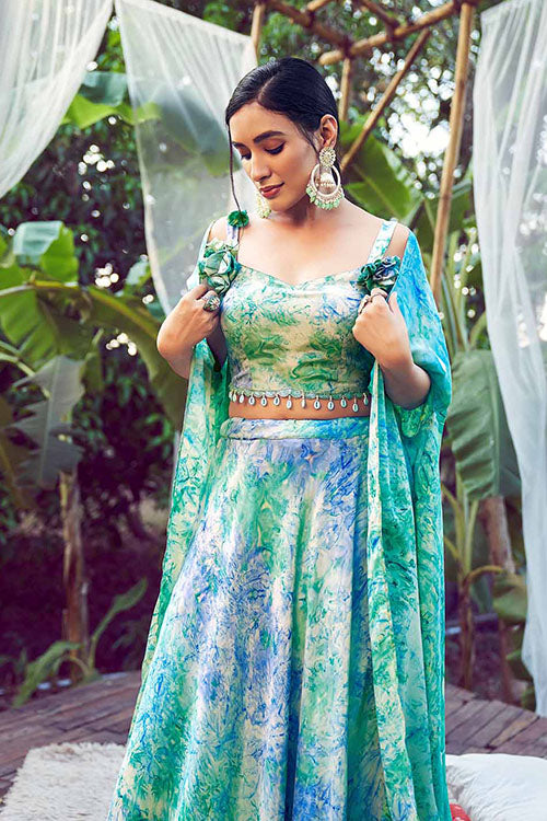 Sky Elegant Printed Lehenga Choli with Stylish Dupatta Collection ClothsVilla.com