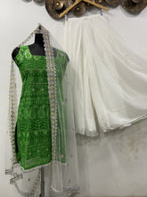 Load image into Gallery viewer, Sleeveless Sequins Work Green Palazzo Suit Clothsvilla