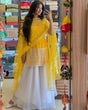 Load image into Gallery viewer, Sleeveless Sequins Work Yellow Palazzo Suit Set Clothsvilla