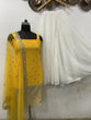 Load image into Gallery viewer, Sleeveless Sequins Work Yellow Palazzo Suit Set Clothsvilla